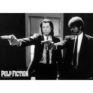 Pulp Fiction Duo Guns Subway Poster Front