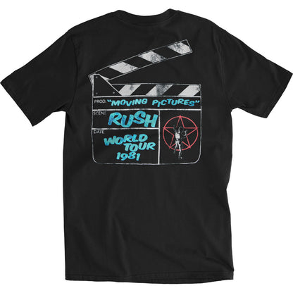 Rush Moving Pictures World Tour 1981 Slim Fit T-shirt Back