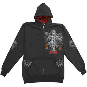 Guns N Roses Custom Vintage Hoodie Zippered Hooded Sweatshirt