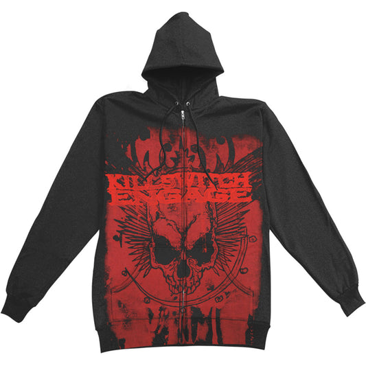 Killswitch Engage Splatter Skull AO Zippered Hooded Sweatshirt
