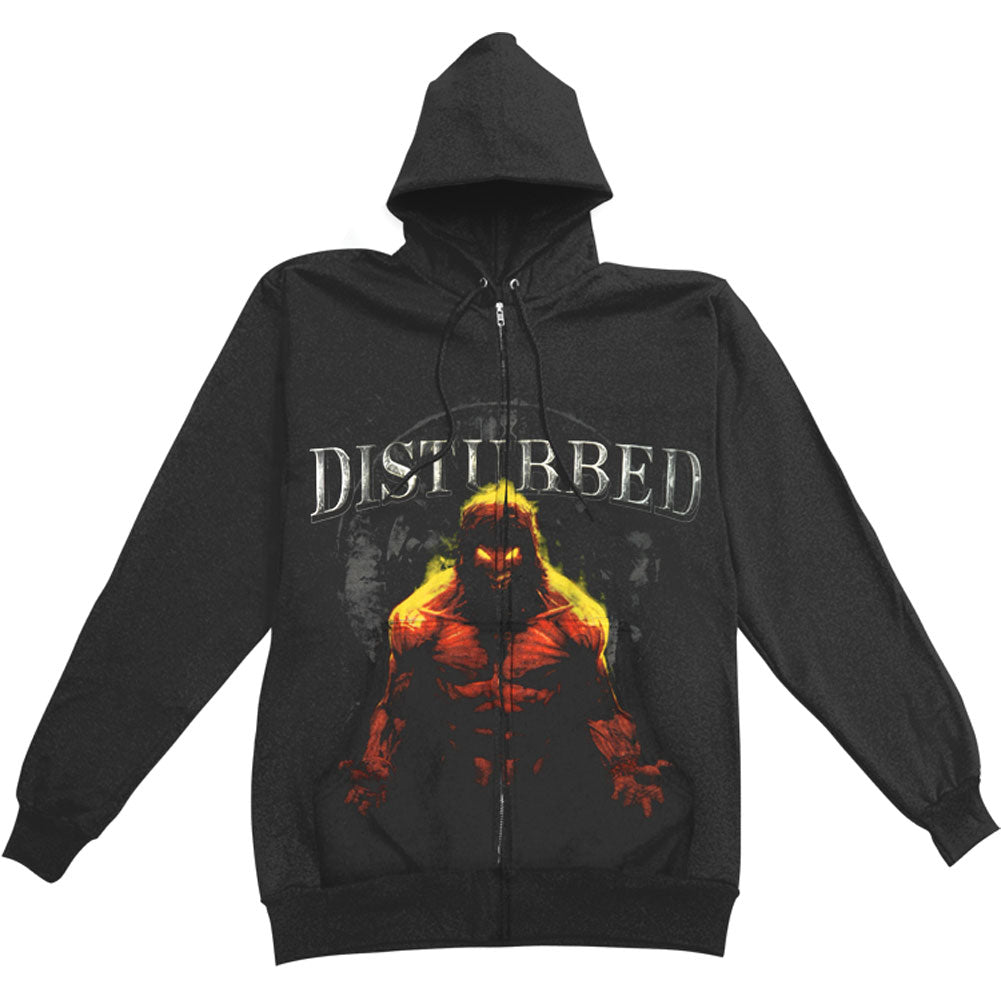 Disturbed Inside Zippered Hooded Sweatshirt Front