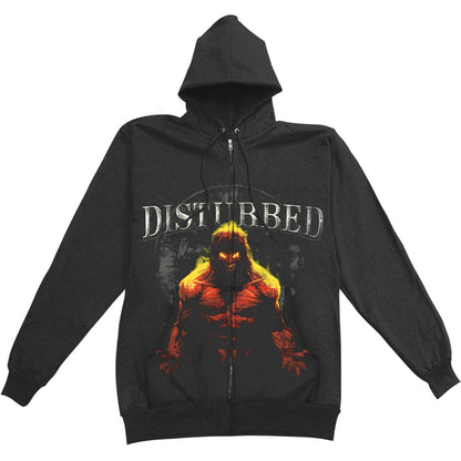 Disturbed Inside Zippered Hooded Sweatshirt Front