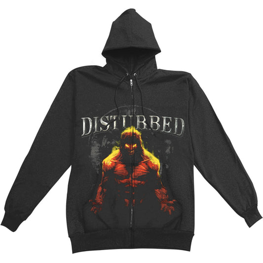 Disturbed Inside Zippered Hooded Sweatshirt Front