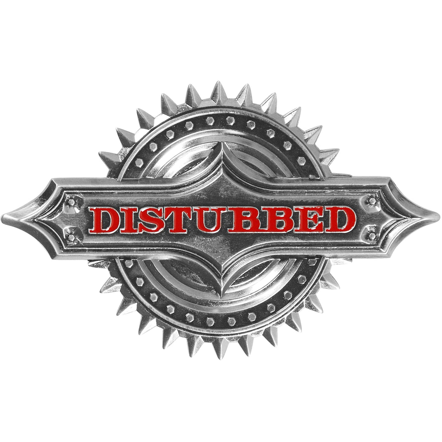 Disturbed Die Cut Logo Within Spiked Wheel (Only 1 Left) Belt Buckle