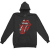 Distressed Tongue Logo Zippered Hooded Sweatshirt