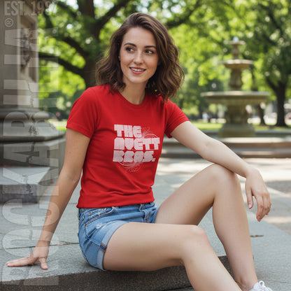 Girl's Red Distressed Logo Junior Top