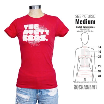 Girl's Red Distressed Logo Junior Top