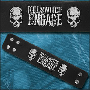 Killswitch Engage Skull Embroidered Logo Wristband Front