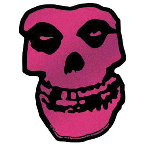 Misfits Pink Skull Glitter Sticker Front