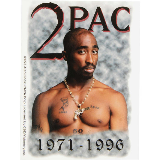 Tupac No Shirt Sticker Front