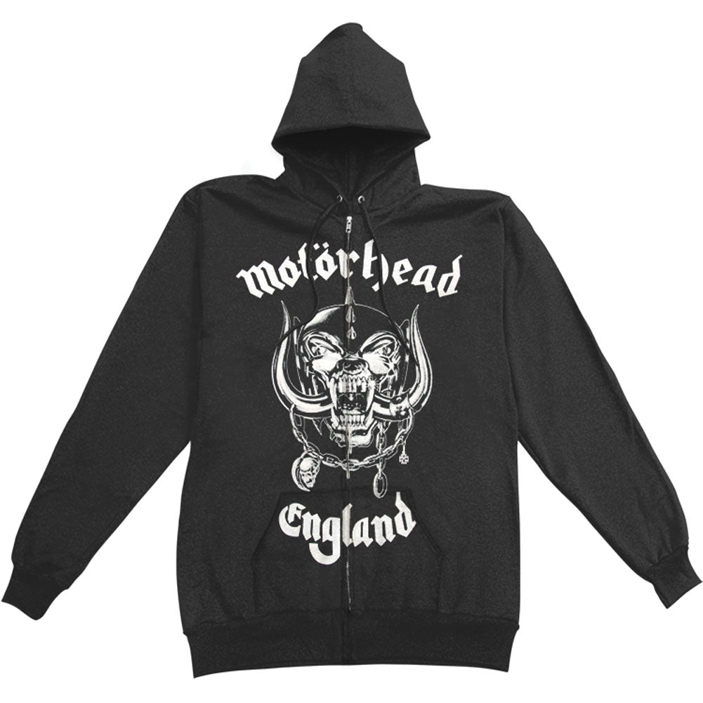 Motorhead England (Back Print) Zippered Hooded Sweatshirt Front