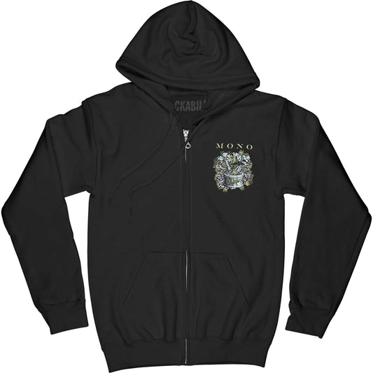 Mono Black Rain Zippered Hooded Sweatshirt Front