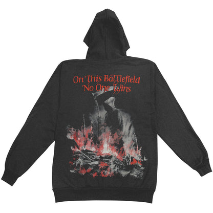 Iron Maiden Scuffed Trooper (Back Print) Zippered Hooded Sweatshirt Back