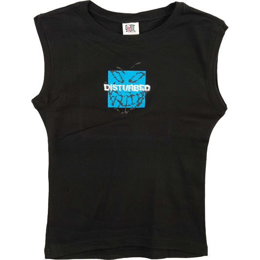 Disturbed Boxed In Sleeveless Junior Top Front