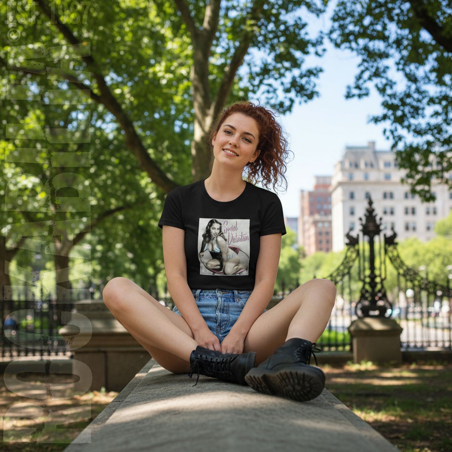 Pin Up Bikini Girl (Sizes Run A Little Small) Junior Baby Doll Junior Top