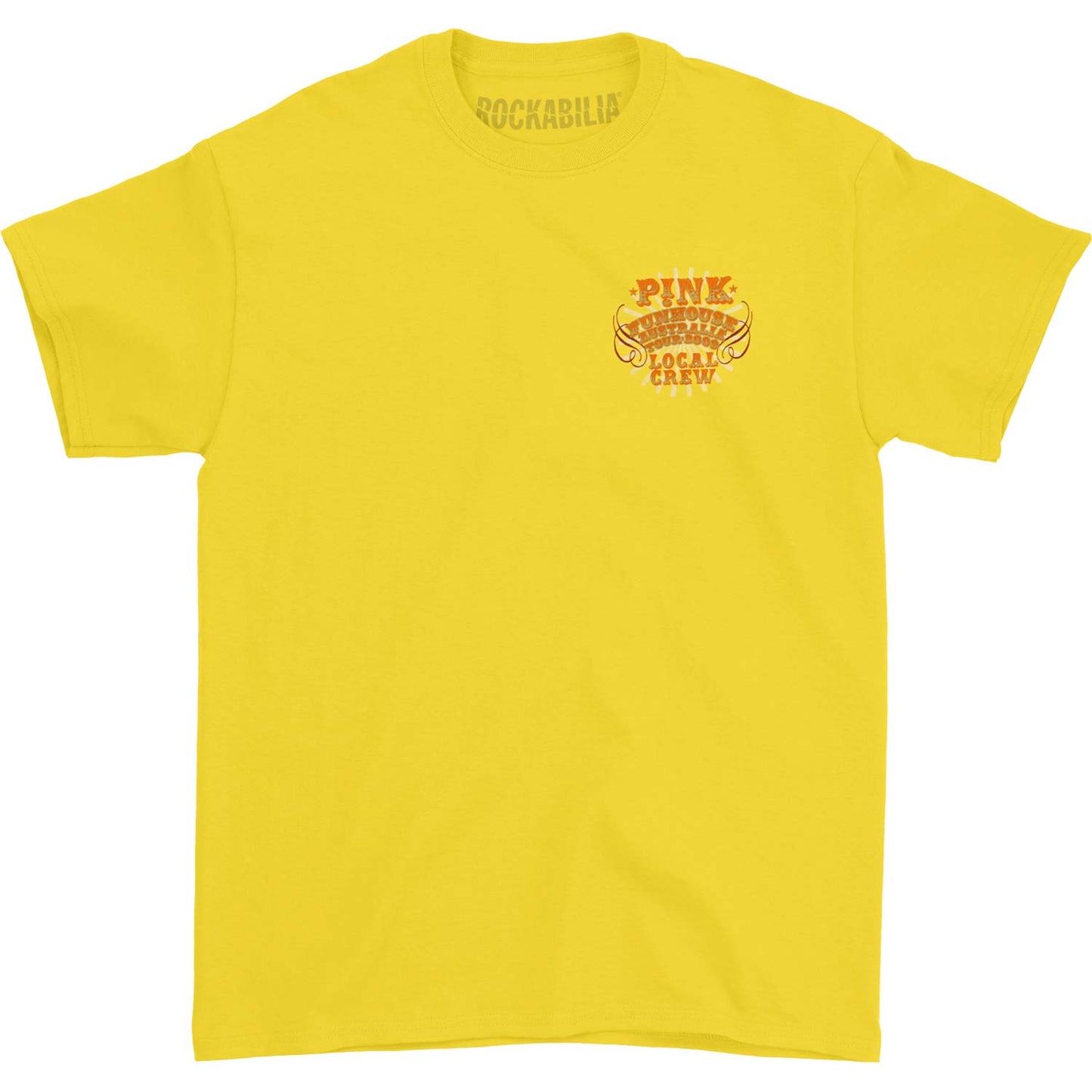 Pink Local Crew Yellow T-shirt Front