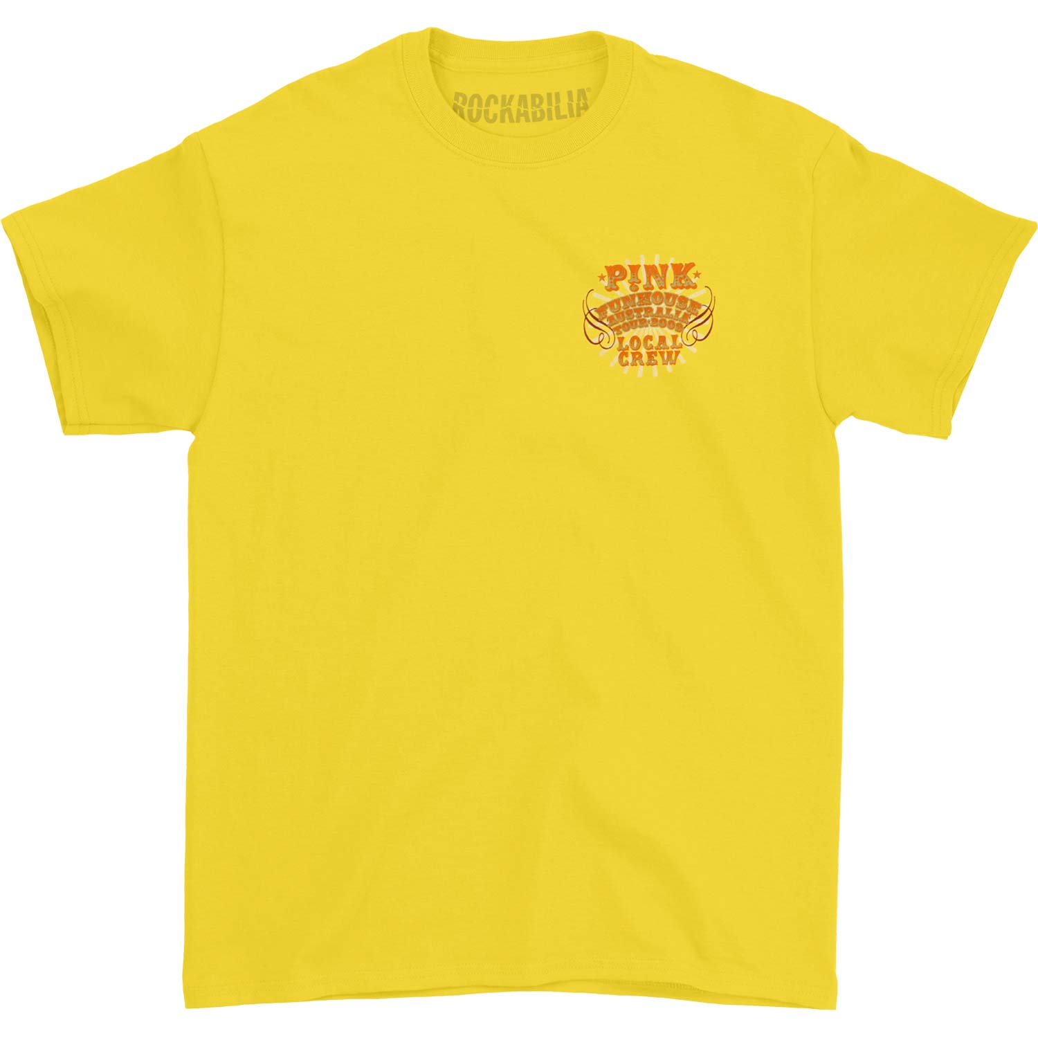 Pink Local Crew Yellow T-shirt Front