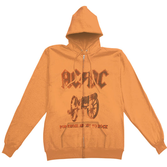 AC/DC For Those About To Rock Junior Zip Up Hooded Fleece Girls Jr Hooded Sweatshirt Front