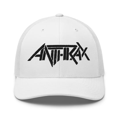 Anthrax Anthrax - Black on White Trucker HD Embroidered Hat