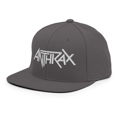 Anthrax Anthrax - White on Gray Snapback HD Embroidered Hat