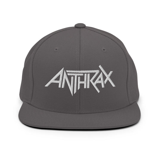 Anthrax Anthrax - White on Gray Snapback HD Embroidered Hat