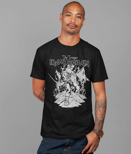 Iron Maiden Iron Maiden - Trooper Black and White Jumbo Print T-Shirt