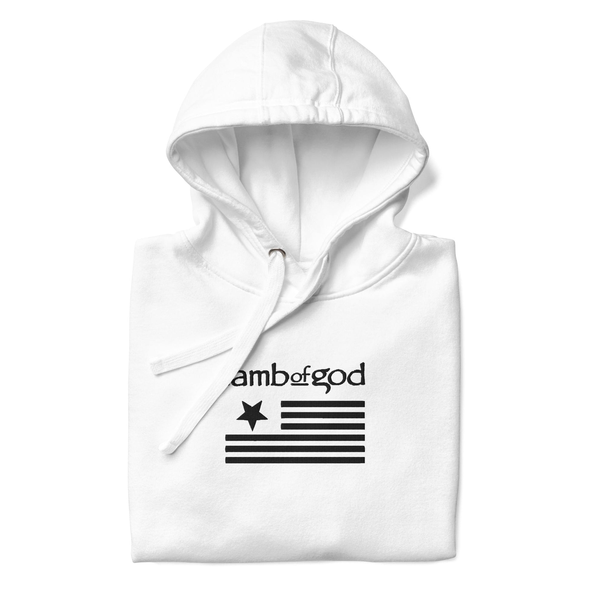 Lamb of God Lamb of God - Black on White HD Embroidered Hoodie