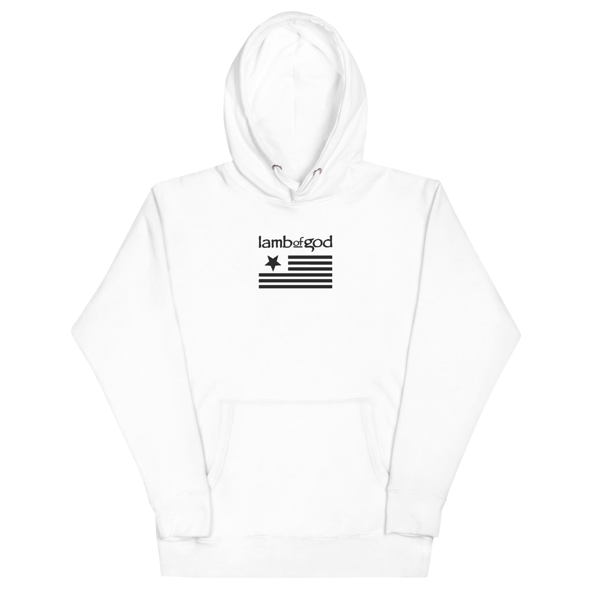 Lamb of God Lamb of God - Black on White HD Embroidered Hoodie