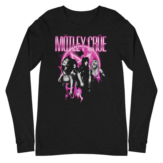 Motley Crue Motley Crue - Neon Pink Long Sleeve T-Shirt