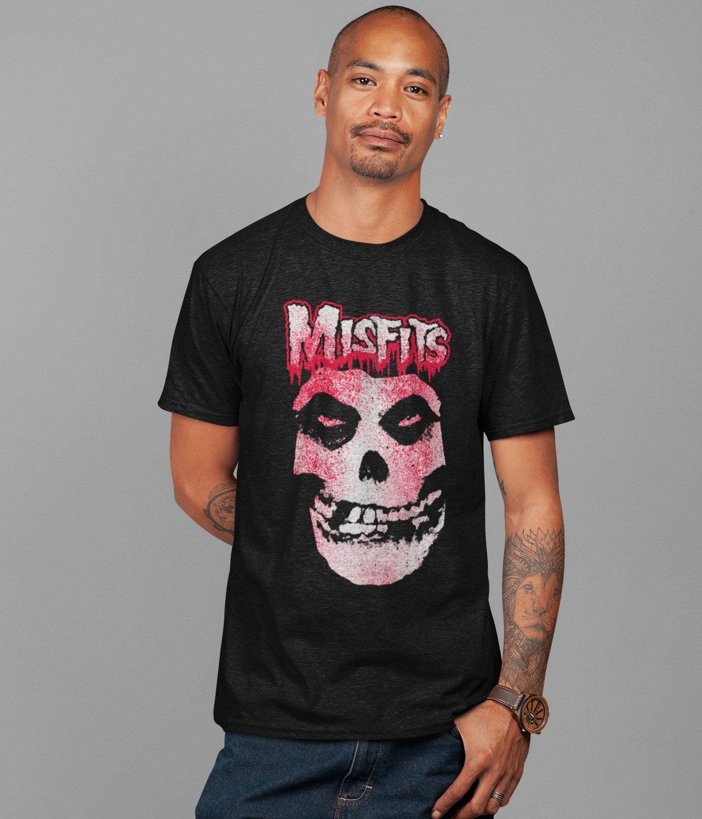 Misfits Misfits - Tagged Skull Jumbo Print T-Shirt