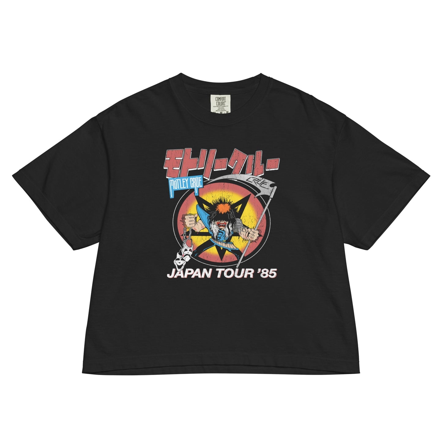 Motley Crue Japan Tour 1985 Mineral Wash Womens Crop Top