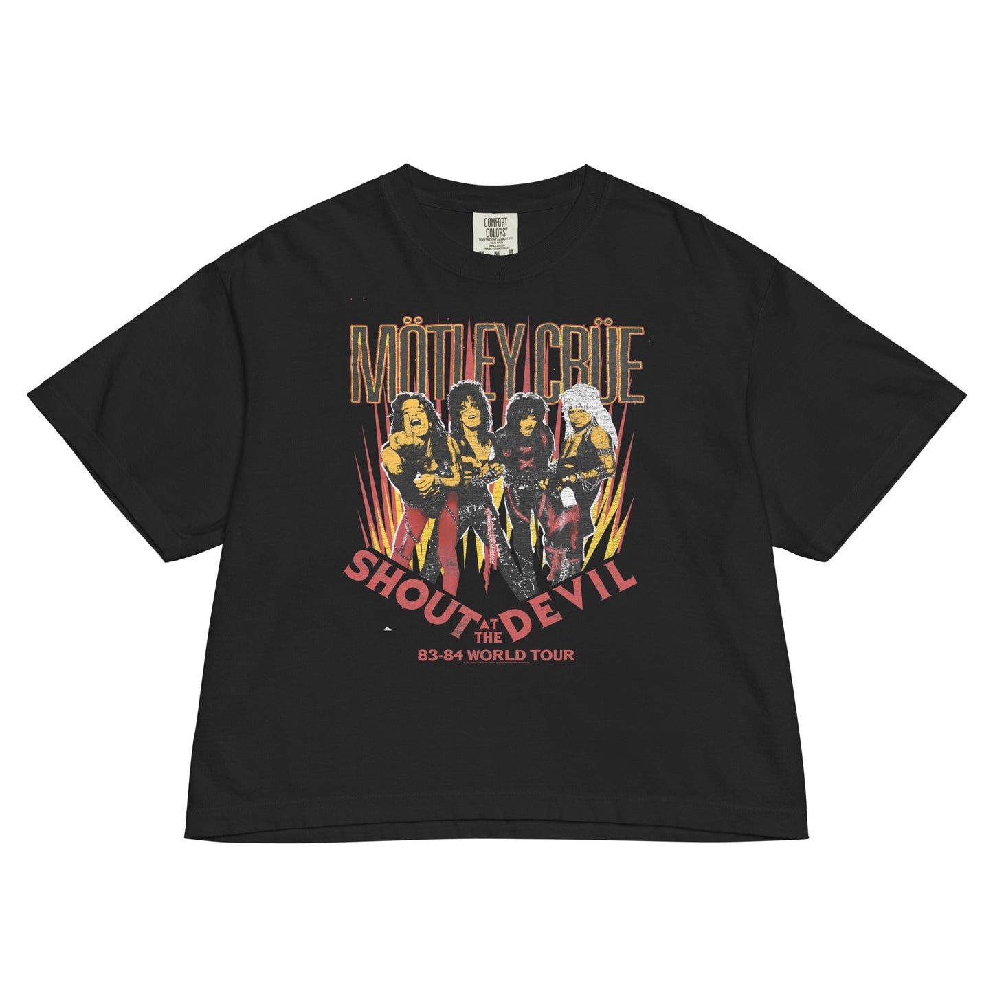 Motley Crue Shout World Tour Mineral Wash Womens Crop Top