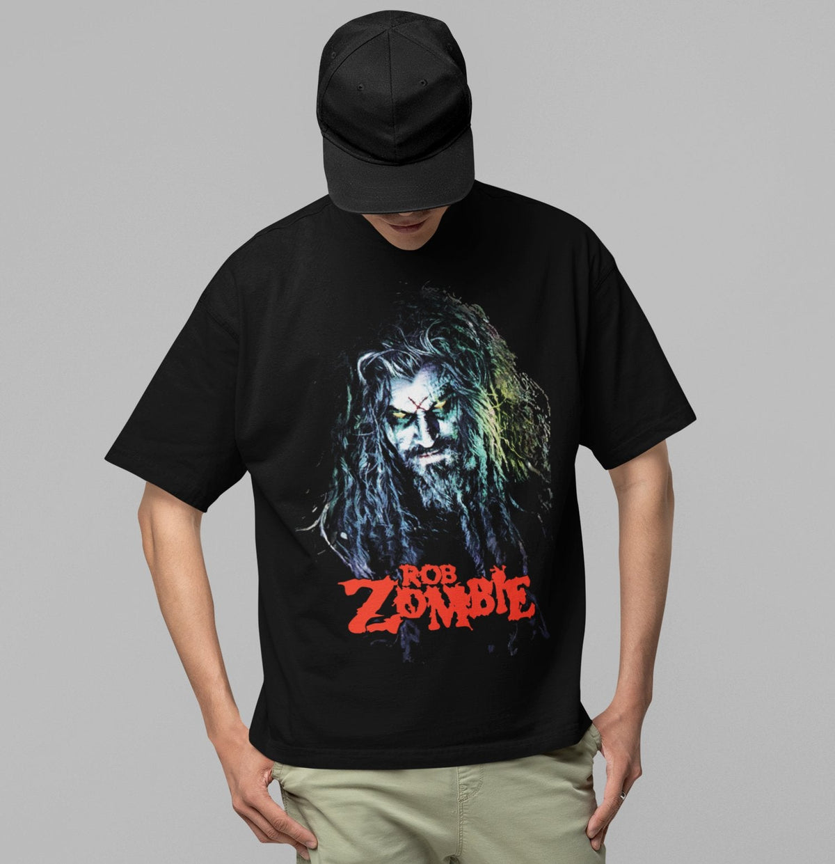 Rob Merch Rob Zombie - Classic Logo Jumbo Print T-Shirt ROBZ1002TG | Rockabilia ...