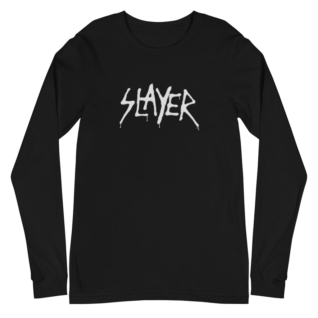 Slayer - White Drip Logo Long Sleeve T-Shirt SLAY1007LST | Rockabilia ...