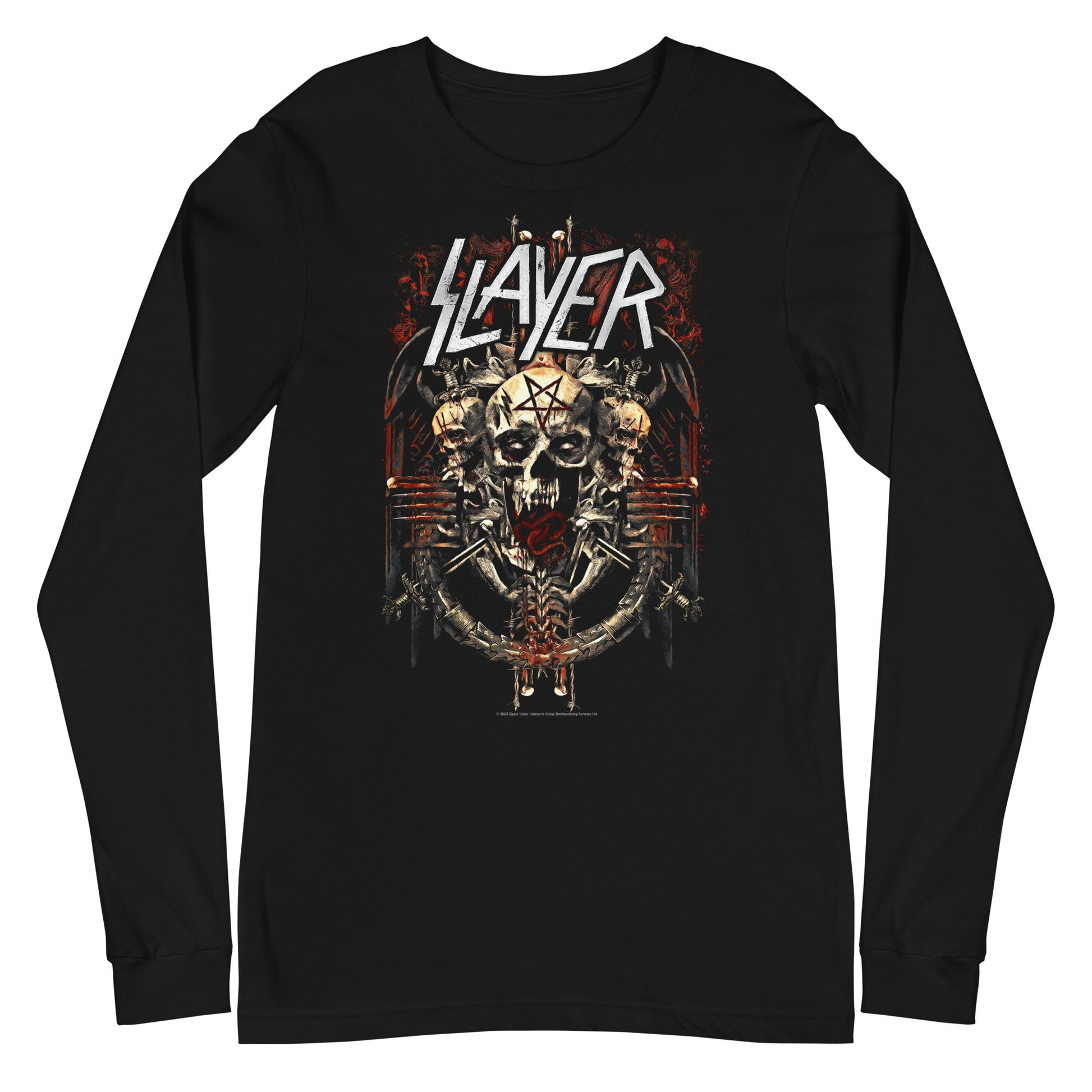 Slayer Slayer - Triple Skull Long Sleeve T-Shirt