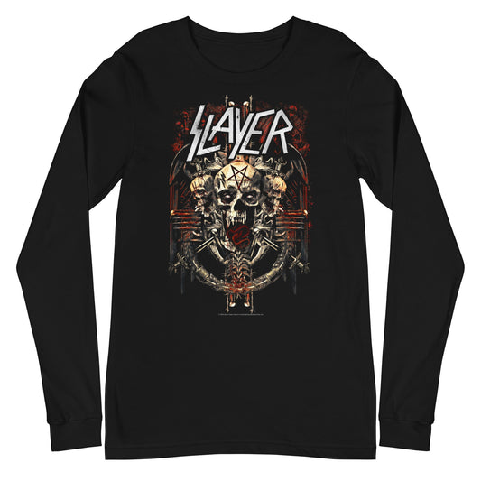 Slayer Slayer - Triple Skull Long Sleeve T-Shirt
