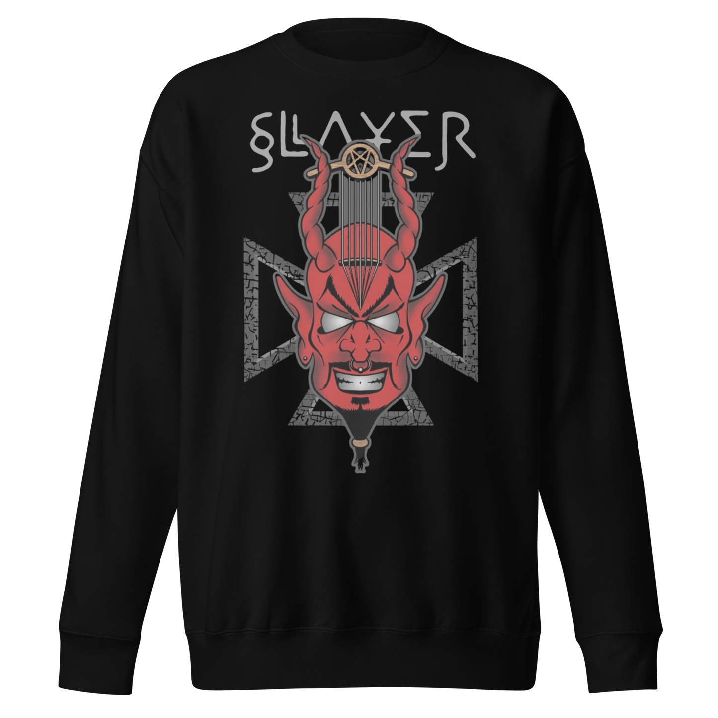 Slayer Slayer - Devil's Horns Vintage Jumbo Print Sweatshirt