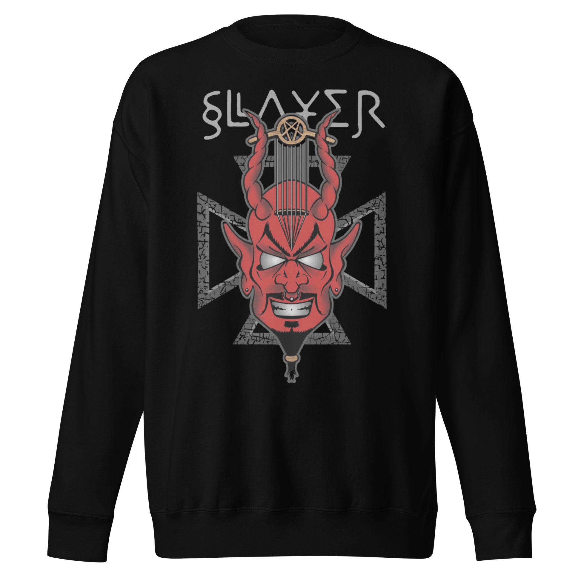 Slayer Slayer - Devil's Horns Vintage Jumbo Print Sweatshirt