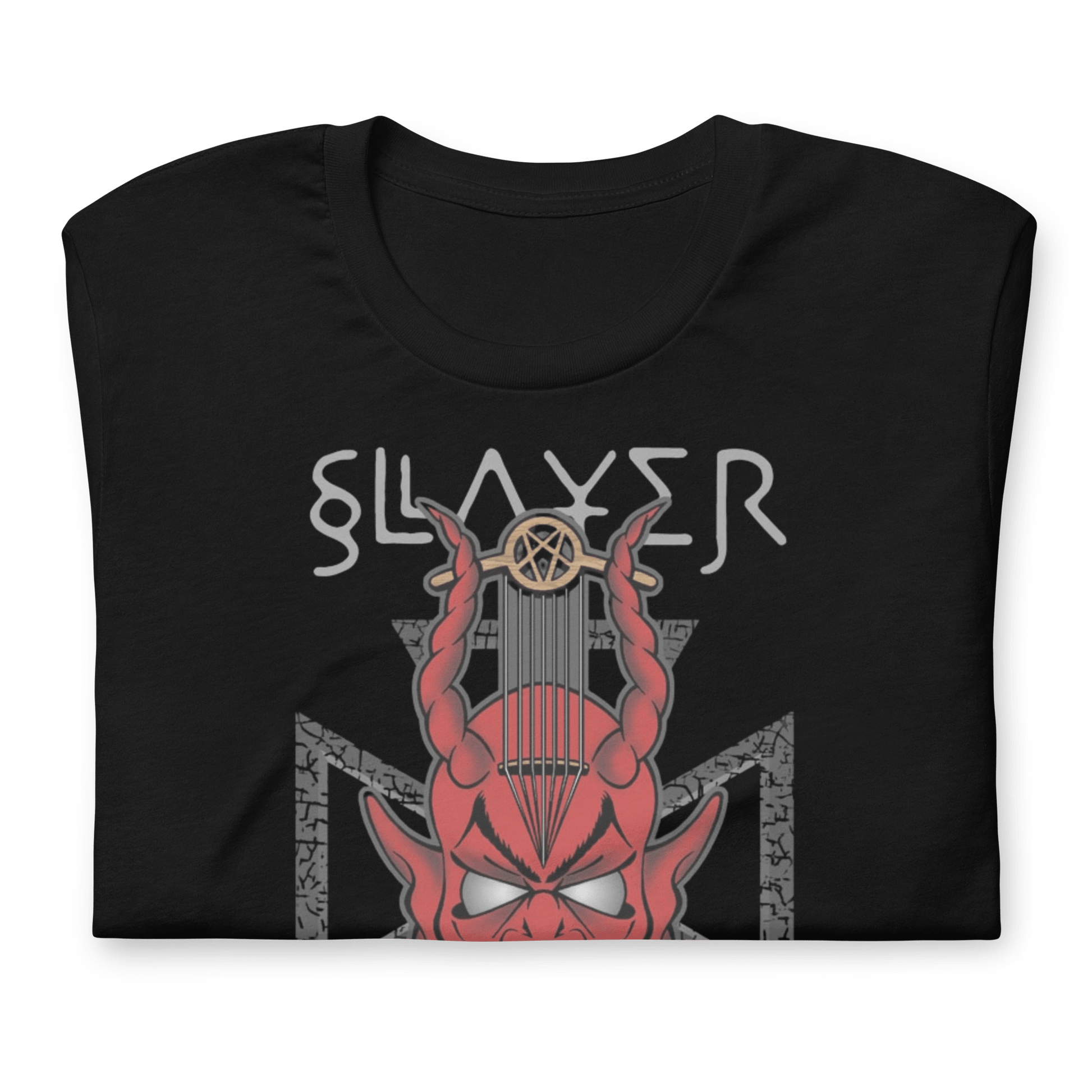 Slayer Slayer - Devil's Horns Vintage Jumbo Print T-Shirt