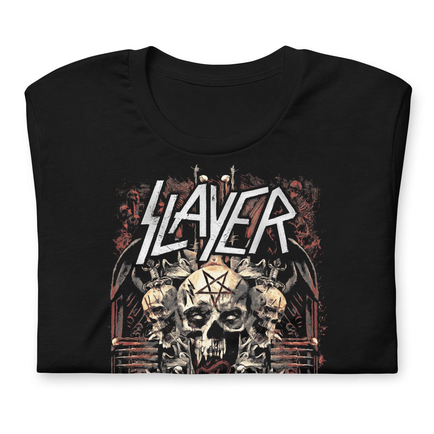 Slayer Slayer - Three Skulls Jumbo Print T-Shirt