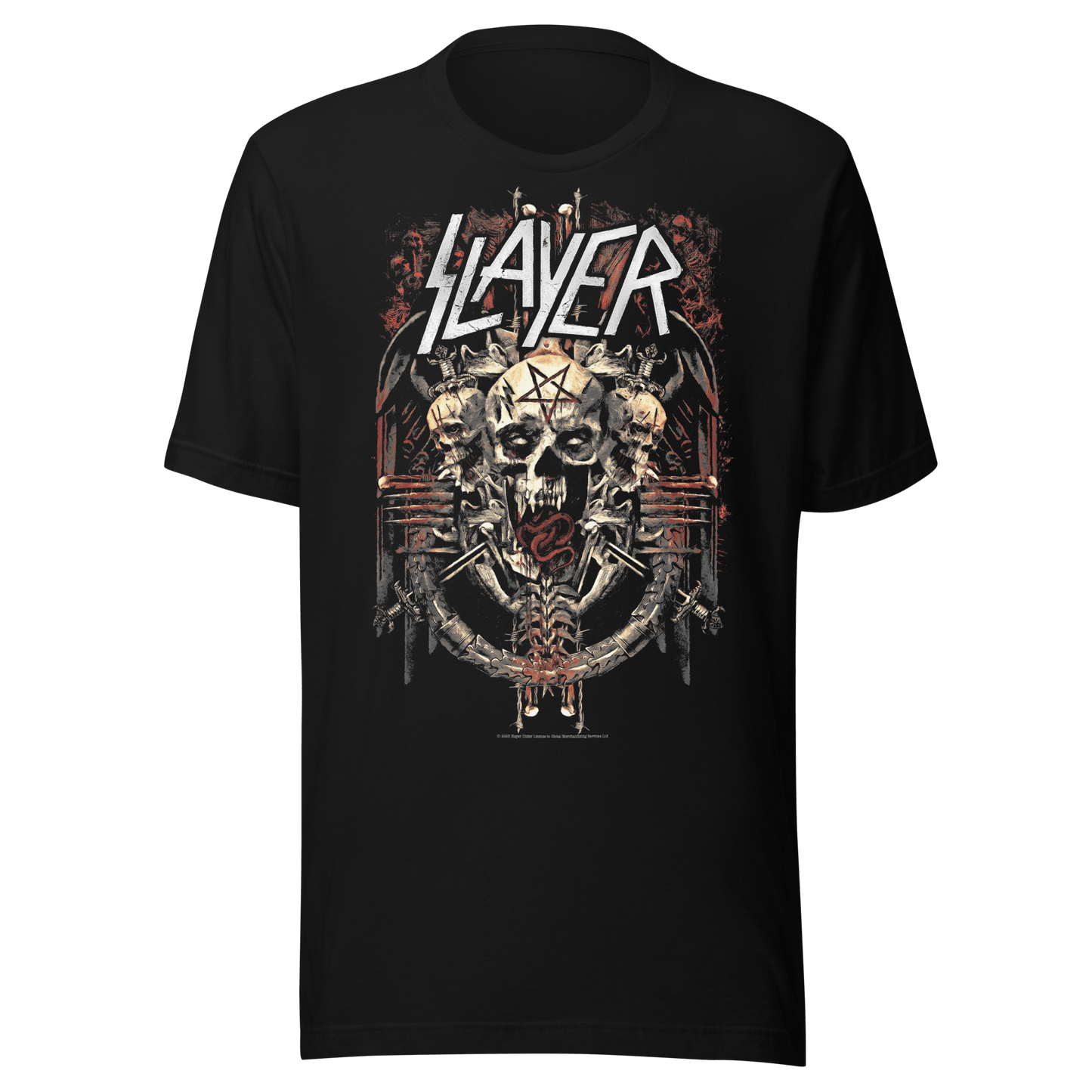 Slayer Slayer - Three Skulls Jumbo Print T-Shirt