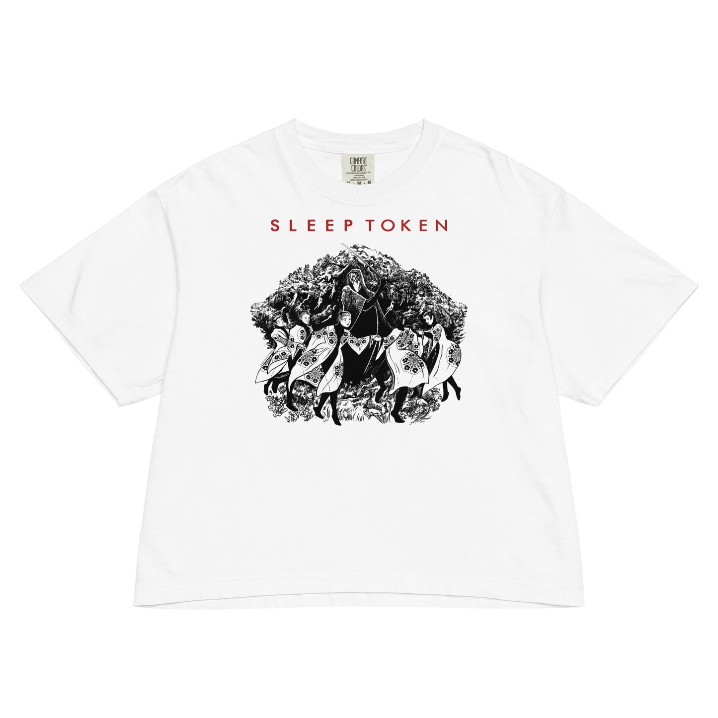 Sleep Token Bough Breaks Mineral Wash Womens Crop Top