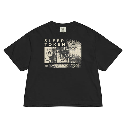 Sleep Token Jaws Mineral Wash Womens Crop Top