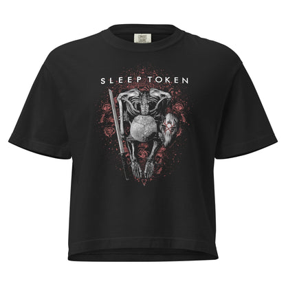Sleep Token Levitate Mineral Wash Womens Crop Top