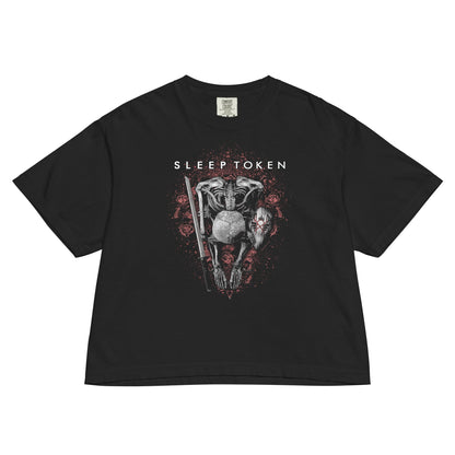 Sleep Token Levitate Mineral Wash Womens Crop Top