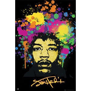 Jimi Hendrix Splatter Domestic Poster
