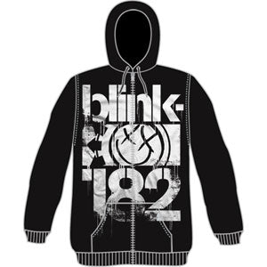 Blink 182 3 Bars Zip Hoodie Zippered Hooded Sweatshirt