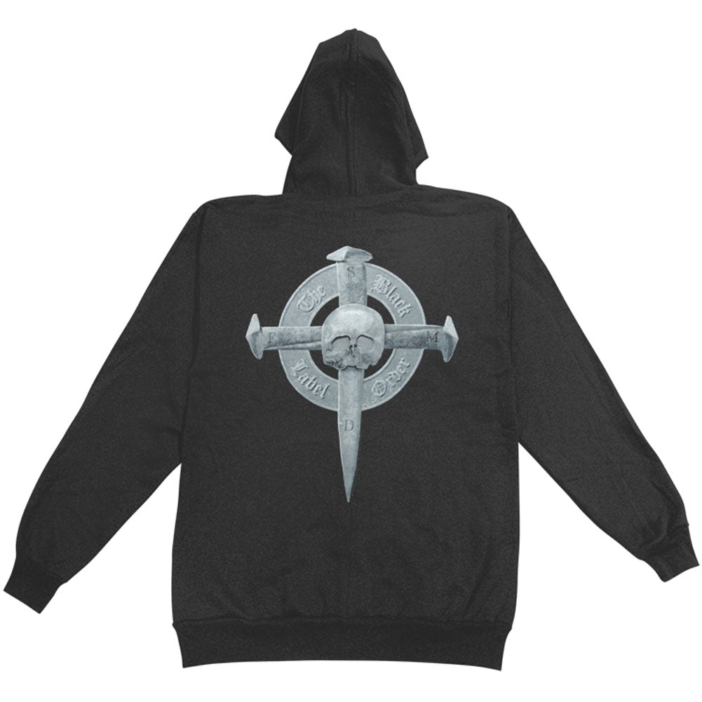 Nail Cross Zippered Hooded Sweatshirt