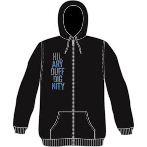 Hilary Duff Stacked Gray Logo Zippered Hooded Sweatshirt