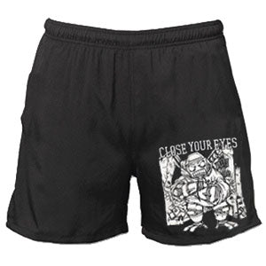 Close Your Eyes 90s Hardcore Gym Shorts